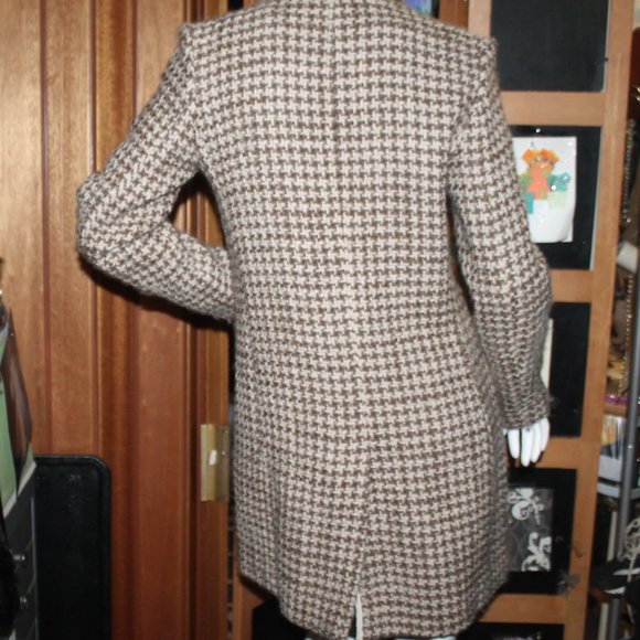 Brooks Brothers Wool Silk Houndstooth Boucle Car Coat Jacket - Picture 9 of 11